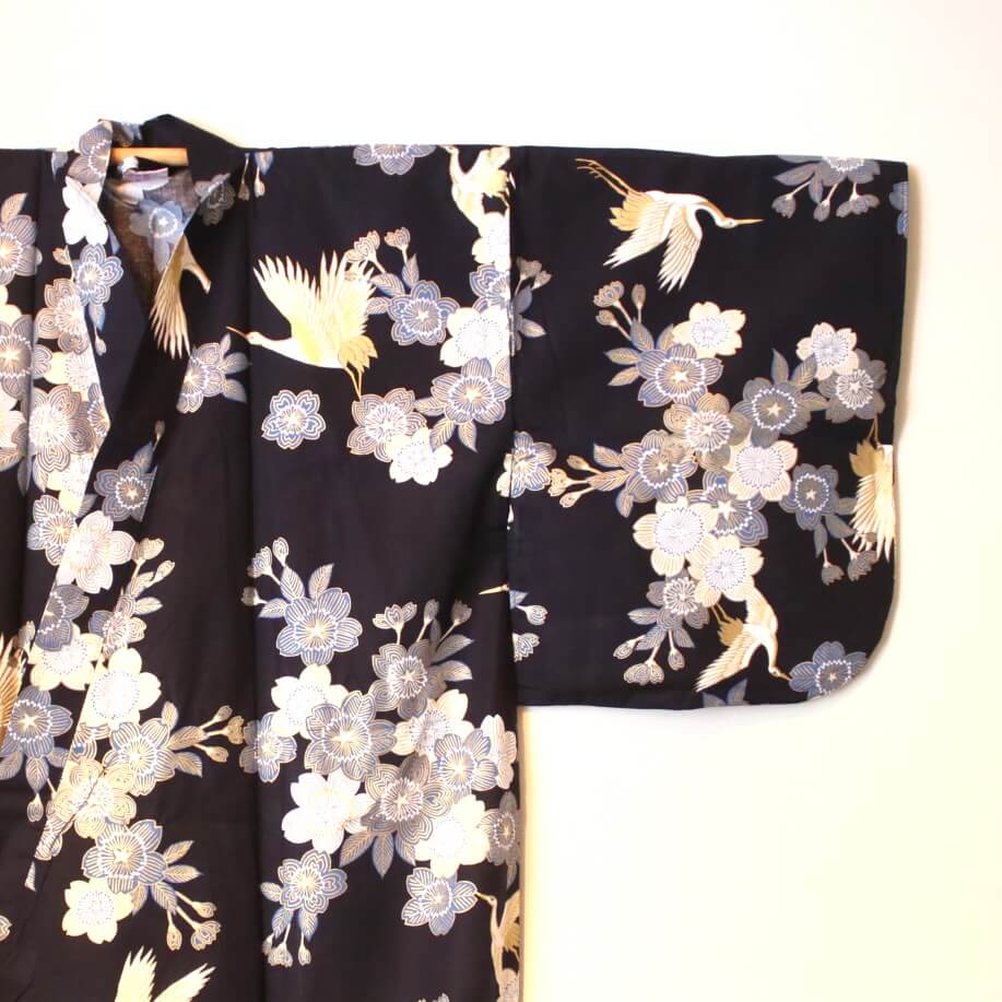 kimono yukata bomull blå