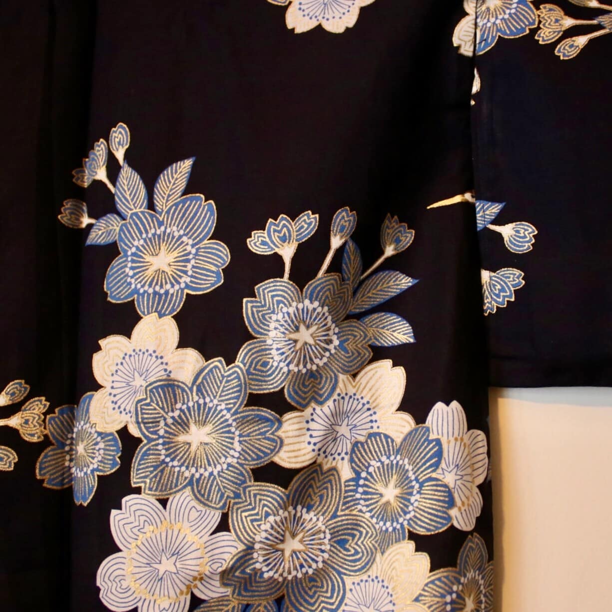 kimono yukata bomull blå