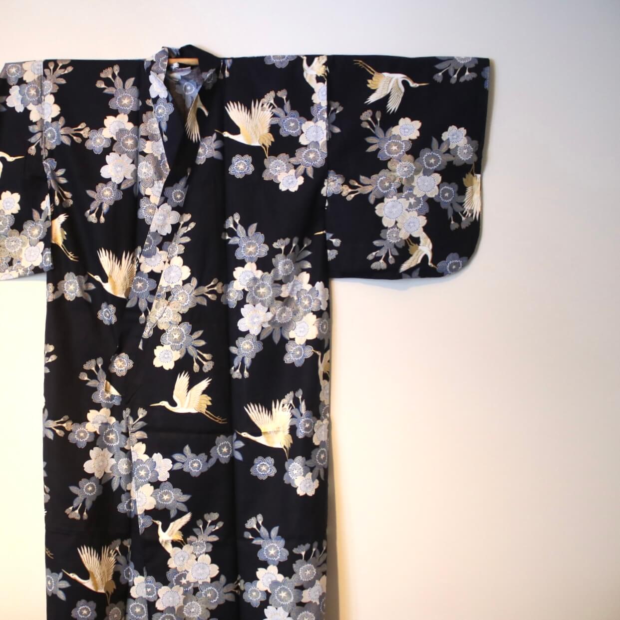 Kimono yukata bomull blå - Bild 2