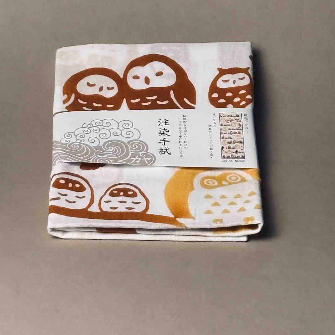 Tenugui japansk - katt eller uggla - Bild 2